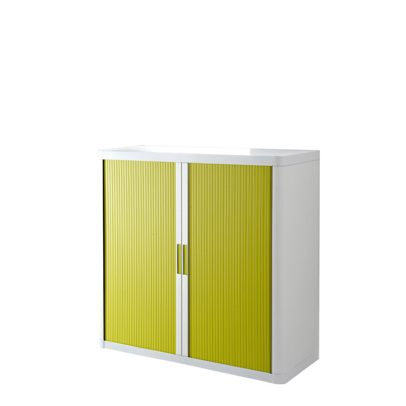 ARMOIRE A RIDEAUX 1M CORPS BLANC RIDEAUX VERT